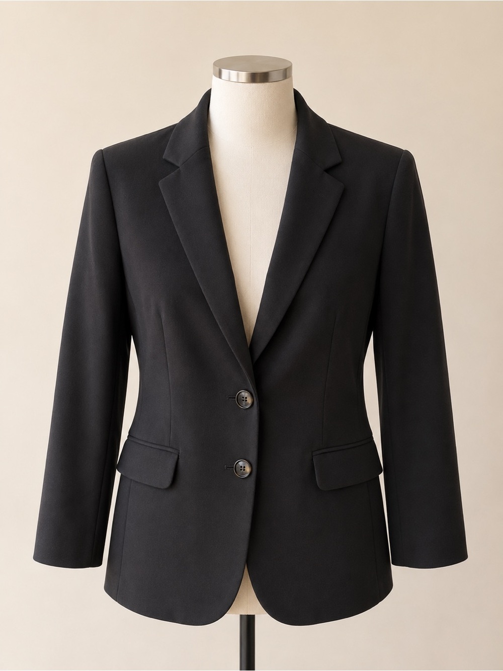 Tahari ASL Black Classic Tailored Blazer 14P Power Career Office Jacket Petite